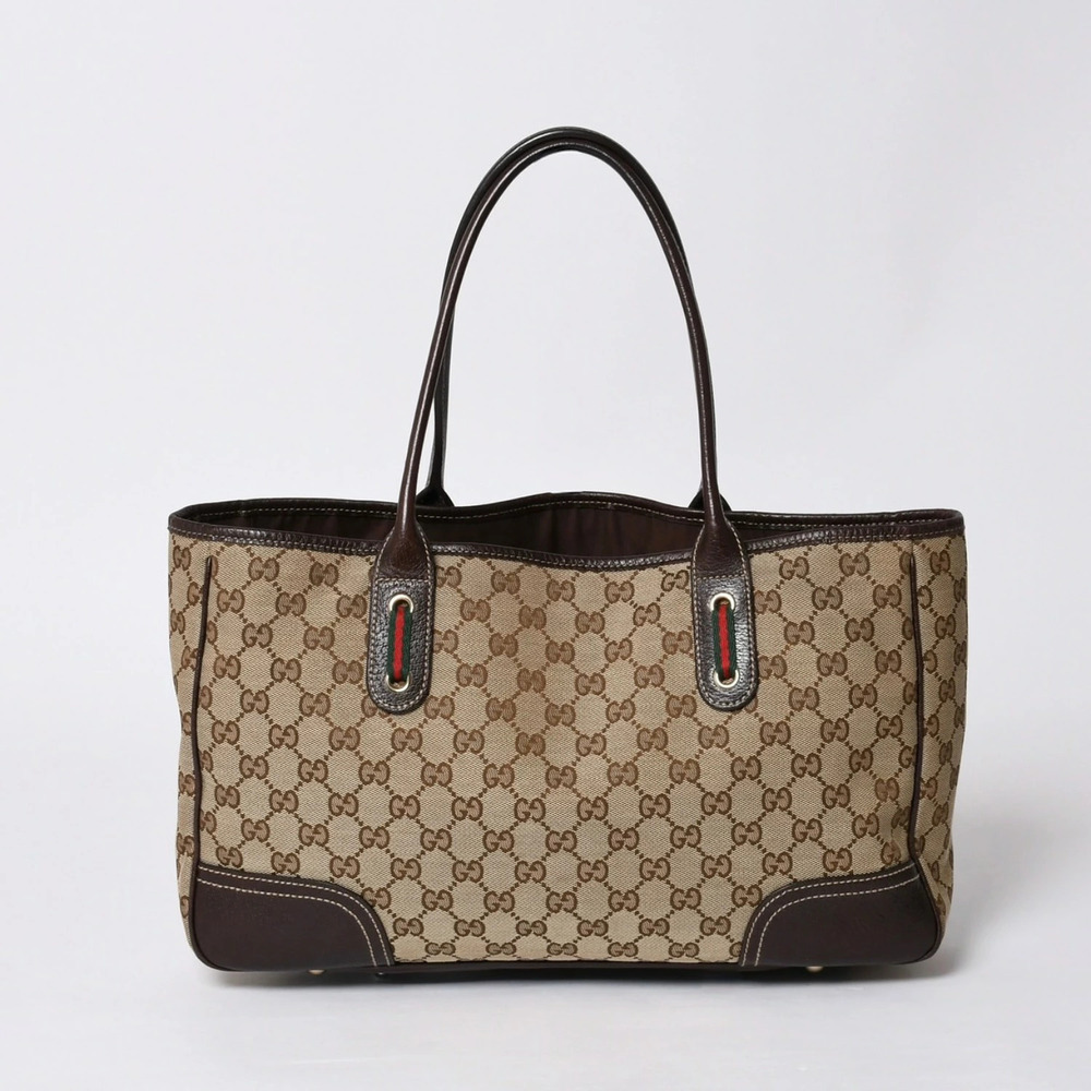 Gucci handbag GG canvas Sherry leather Beige Cream